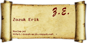 Zozuk Erik névjegykártya